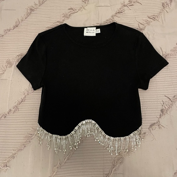 Hello Molly Sparkle Black Top - Picture 7 of 13